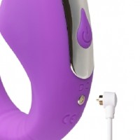  Couples Vibrator with Sucking Function 8-Speed Remote Control, PURPLE